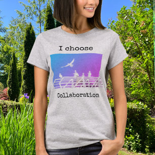 Camiseta Texto editable de gaviotas lindas impresión de art