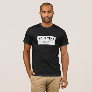 Camiseta Texto editable moderno en negrita   Blanco y negro
