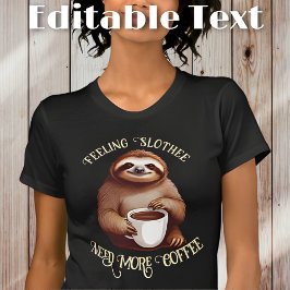 Camiseta Texto editable para beber café con leche divertida