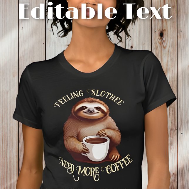 Camiseta Texto editable para beber café con leche divertida (Subido por el creador)
