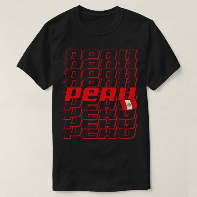 Camiseta Texto en cascada 1 del Perú (Diseño del anverso)