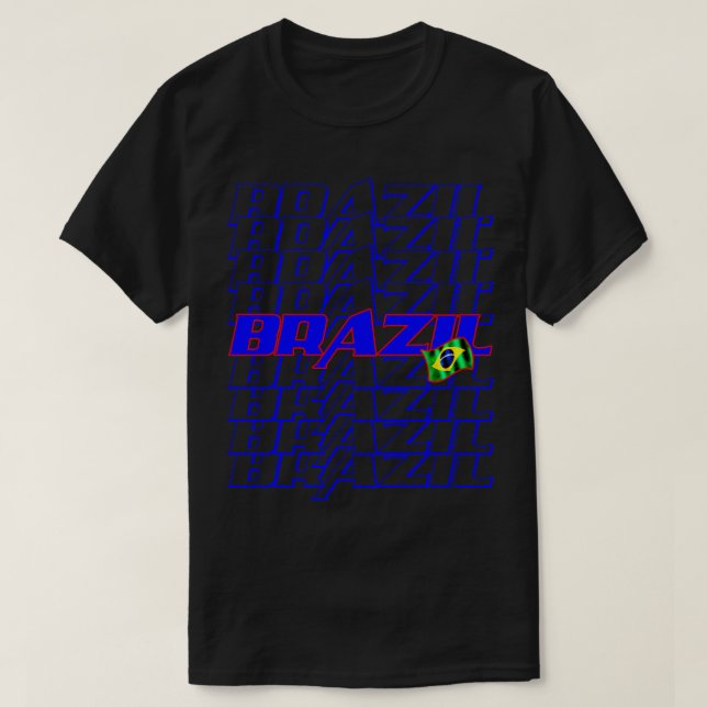 Camiseta Texto en cascada 2 de Brasil (Diseño del anverso)