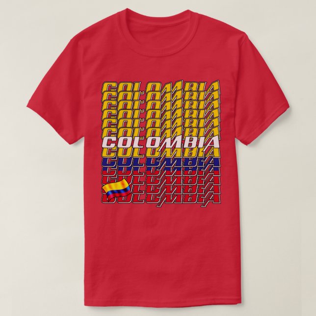 Camiseta Texto en cascada 4 de Colombia (Diseño del anverso)