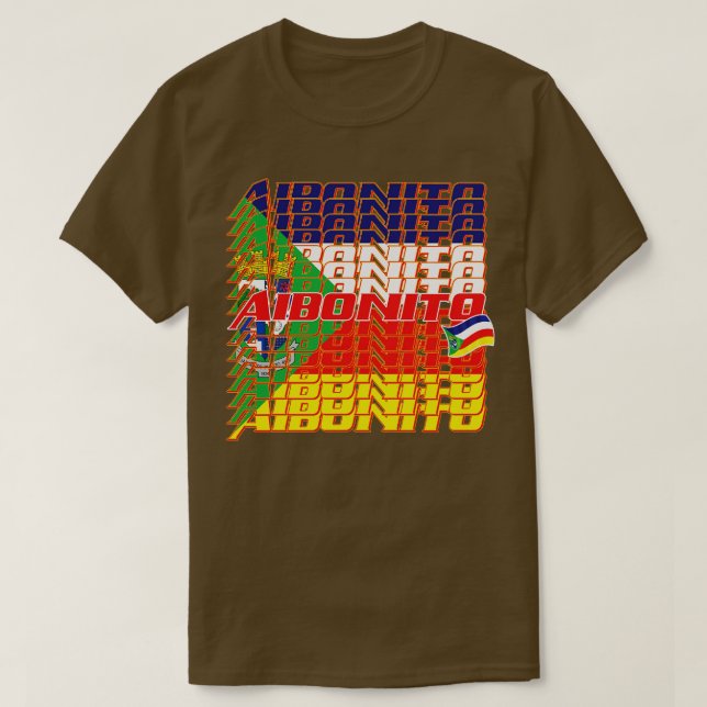 Camiseta Texto en cascada de Aibonito (Diseño del anverso)