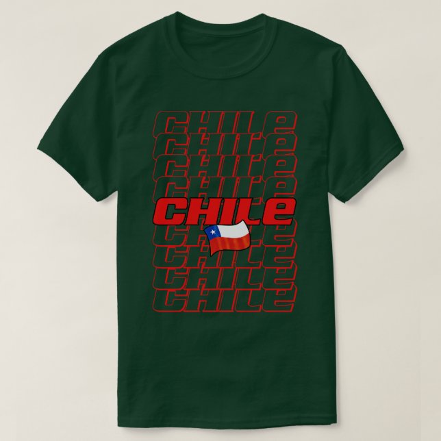 Camiseta Texto en cascada de Chile (Diseño del anverso)