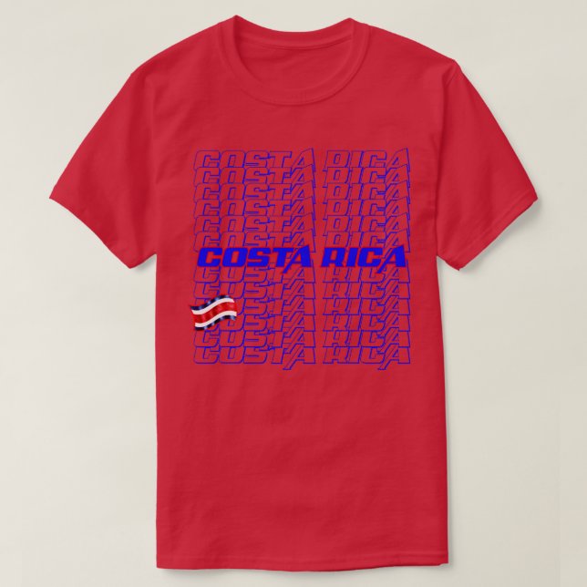 Camiseta Texto en cascada de Costa Rica (Diseño del anverso)