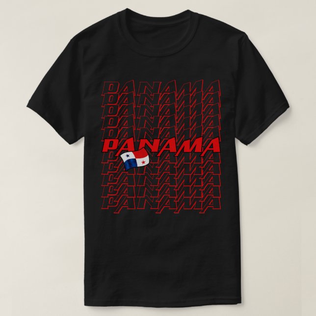 Camiseta Texto en cascada de Panamá (Diseño del anverso)