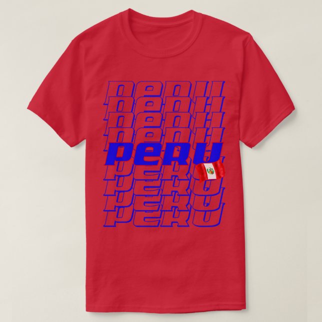 Camiseta Texto en cascada de Perú (Diseño del anverso)