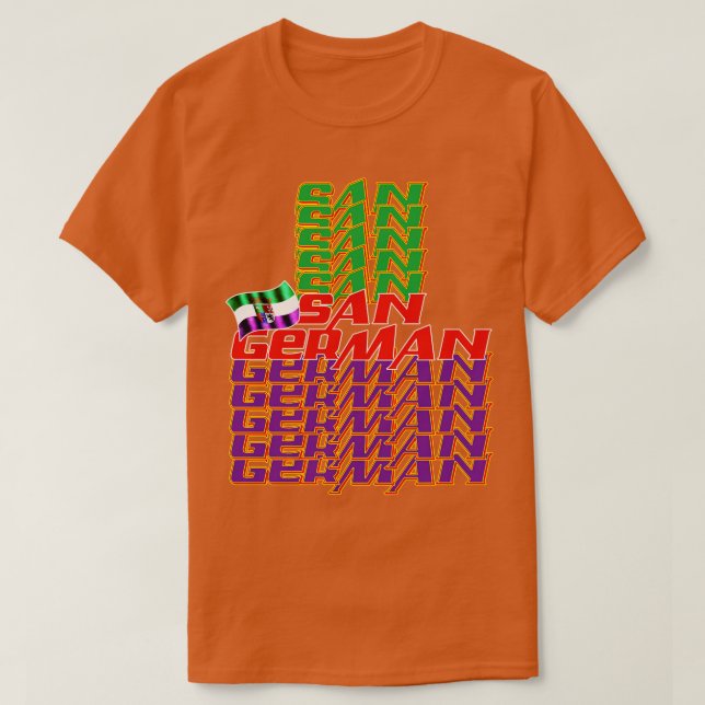 Camiseta Texto en cascada de San Alemán 2 (Diseño del anverso)