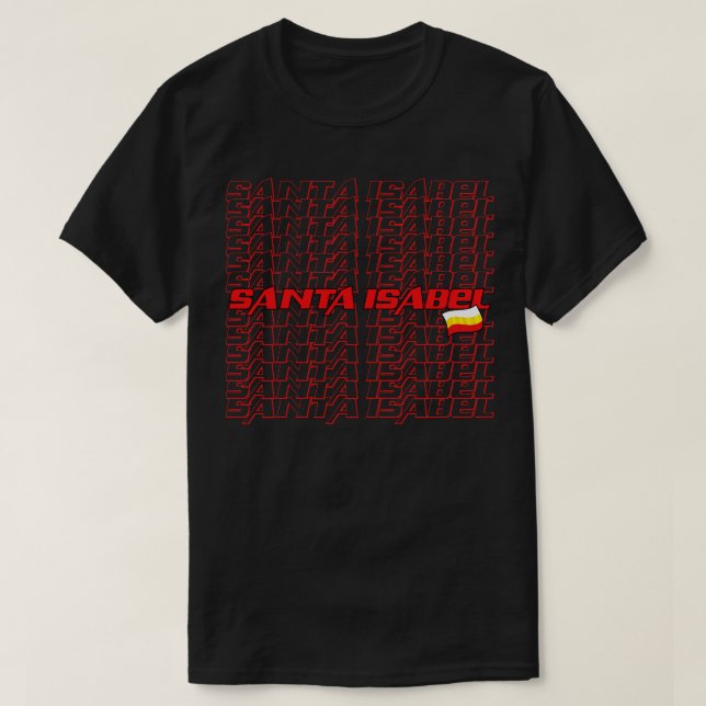 Camiseta Texto en cascada de Santa Isabel (Diseño del anverso)