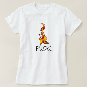 Camiseta Texto en dálmata: fuok y una llama