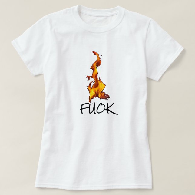 Camiseta Texto en dálmata: fuok y una llama (Diseño del anverso)
