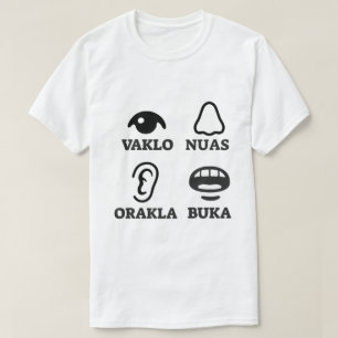 Camiseta Texto en dálmata: vaklo nuas orakla buka