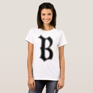 Camiseta Texto en inglés Monograma gótico letra B