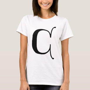 Camiseta Texto en inglés Monograma gótico letra C