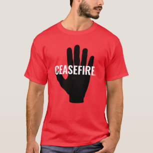 Camiseta Texto en negrita de mano negra roja de alto el fue