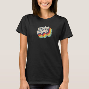 Camiseta Texto en negrita Wishy Washy en un color retro fun