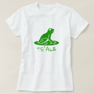 Camiseta Texto en Tsetsaut: ts’alε y una rana verde