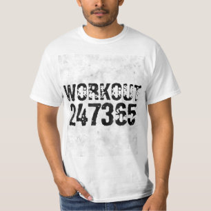 Camiseta Texto escrito y raspado Workout 247365 rústico