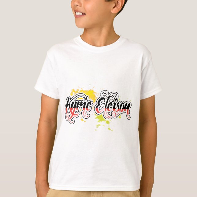 Camiseta Texto estilizado de la frase religiosa de Kyrie El (Anverso)