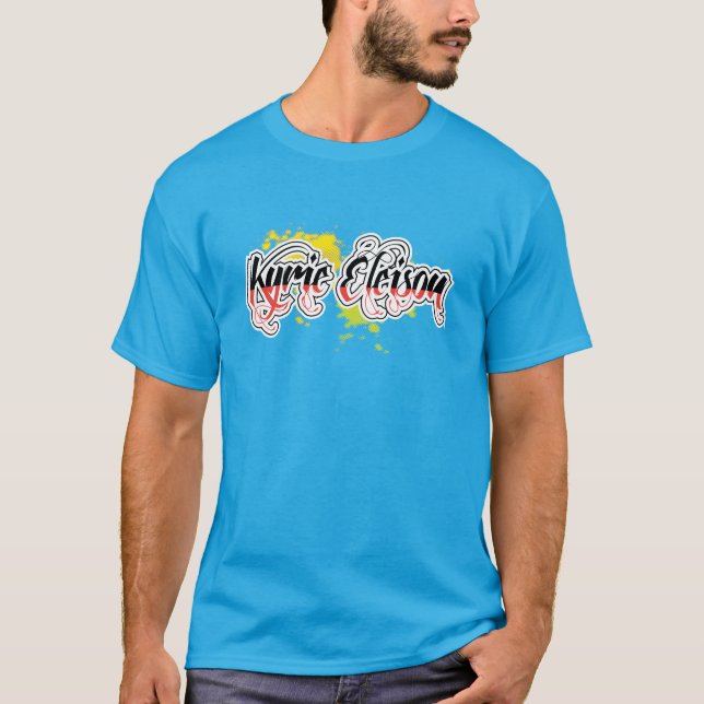 Camiseta Texto estilizado de la frase religiosa de Kyrie El (Anverso)