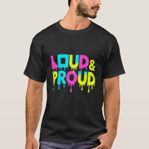 Camiseta Texto geométrico derretido fuerte y orgulloso