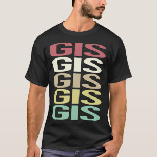 Camiseta Texto GIS Colorido