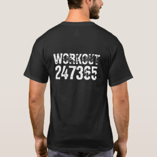 Camiseta Texto grabado y desgastado Workout 247365 white