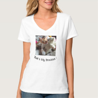 Camiseta Texto gracioso , Foto de gato , ambos reemplazable