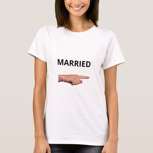 Camiseta Texto gracioso moderno y mano señaladora (Anverso)