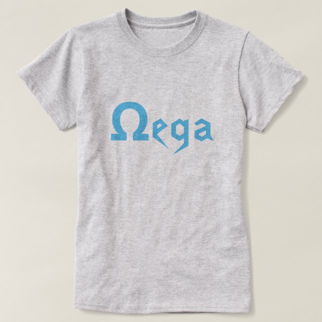 Camiseta Texto griego Ω ega la última letra en alfabeto gri (Diseño del anverso)