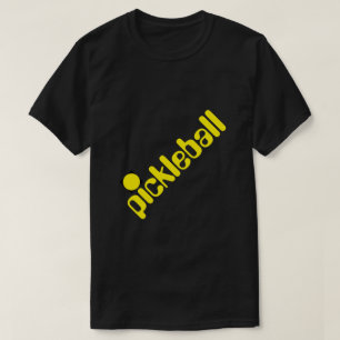 Camiseta Texto inclinado amarillo brillante de Pickleball s