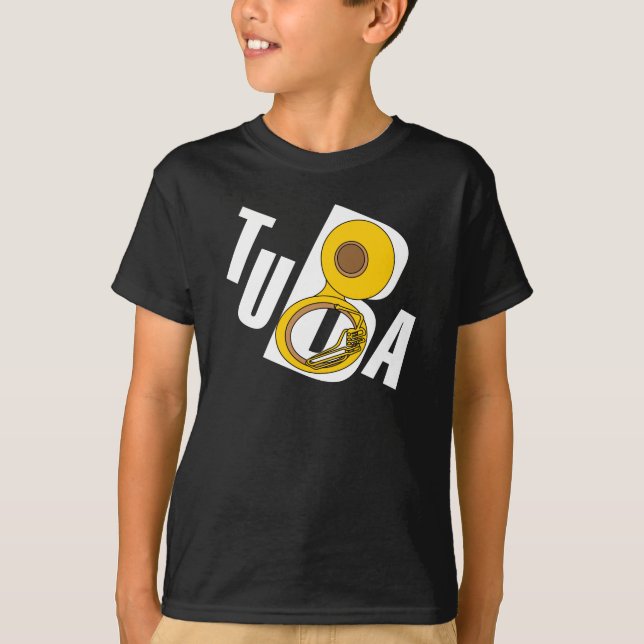 Camiseta Texto inclinado de Tuba (Anverso)