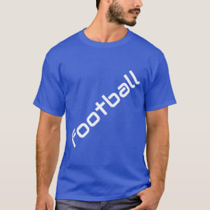 Camiseta Texto inclinado del FOOTBALL Blanco Fondo azul rea