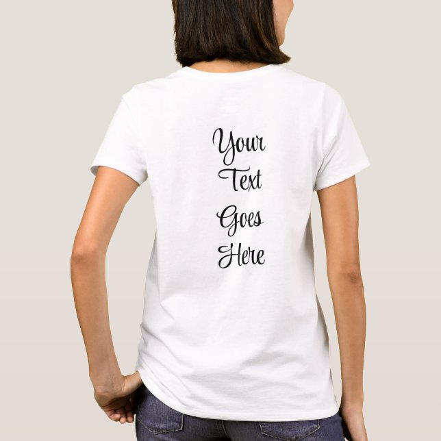 Camiseta Texto manuscrito de la impresión en la parte poste (Reverso)