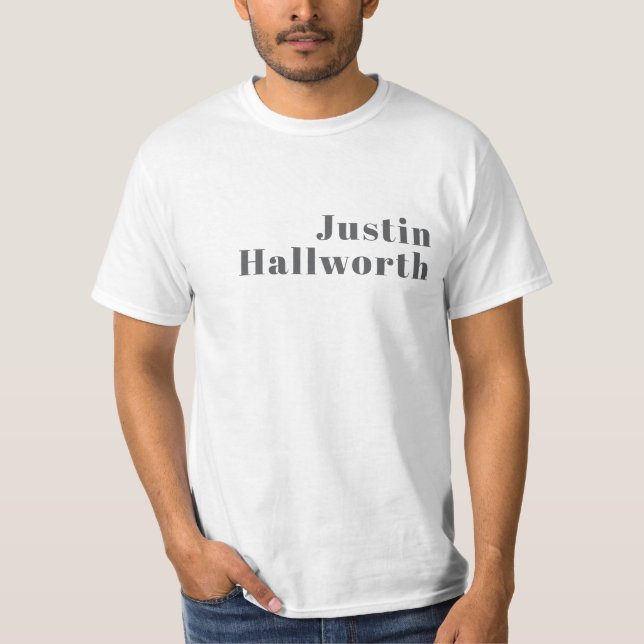 Camiseta Texto moderno retro editable de estilo | Gris (Anverso)