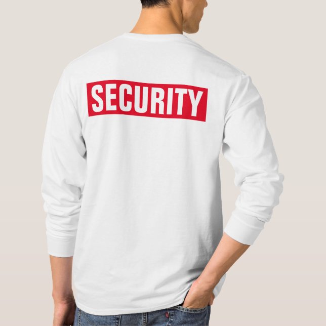 Camiseta Texto modificable Mens de doble cara de seguridad  (Reverso)
