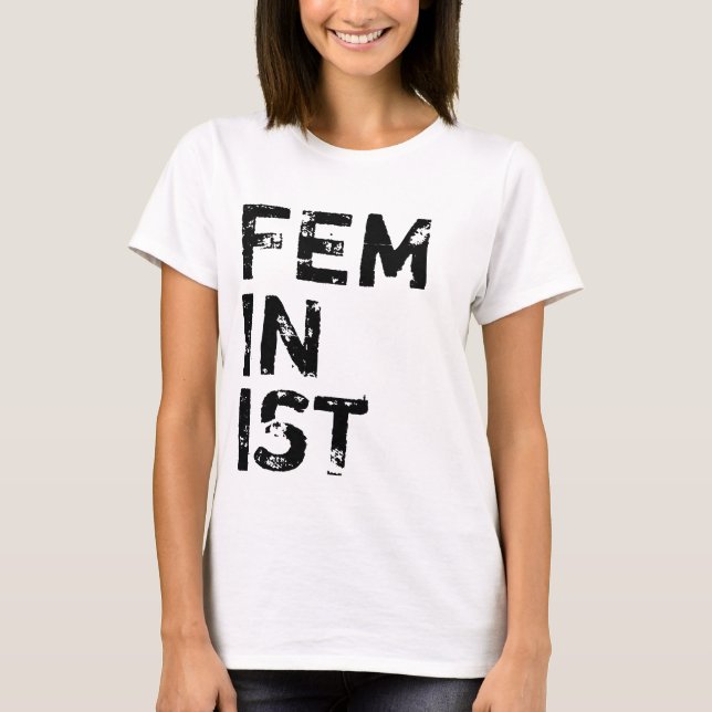 Camiseta Texto negro apenado "feminista" (Anverso)
