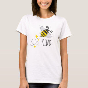 Camiseta Texto negro de la abeja linda de los corazones o