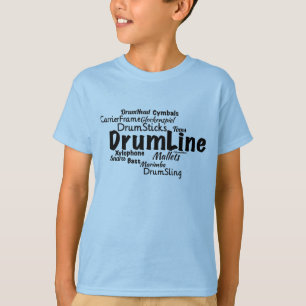 Camiseta Texto negro de nube de palabras en línea dura