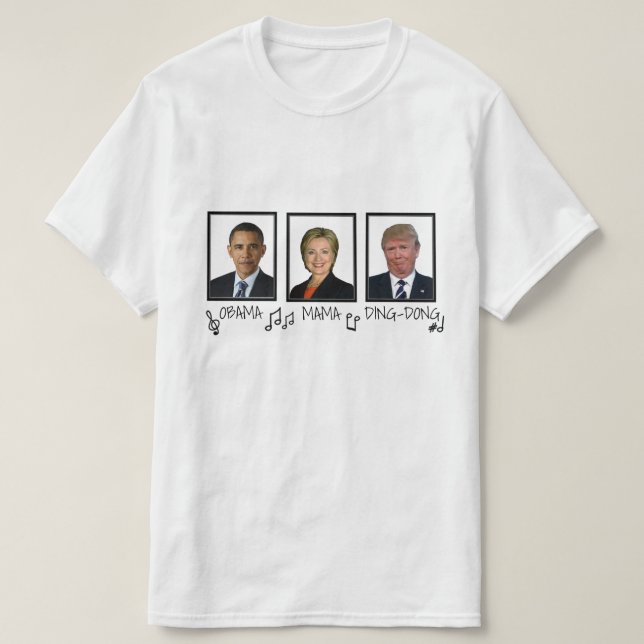 Camiseta Texto negro divertido de mamá "Obama Tilín-Dong" (Diseño del anverso)