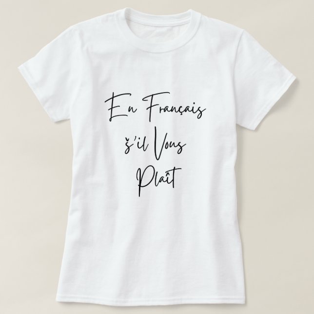 Camiseta Texto negro divertido del profesor francés En Fran (Diseño del anverso)
