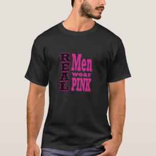 Camiseta Texto negro y rosado de hombres del desgaste de la