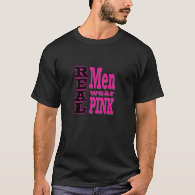 Camiseta Texto negro y rosado de hombres del desgaste de la (Anverso)