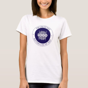 Camiseta Texto personalizable y logotipo   Azul oscuro púrp