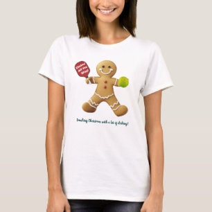 Camiseta Texto personalizado Baloncesto Gingerbread Cheque