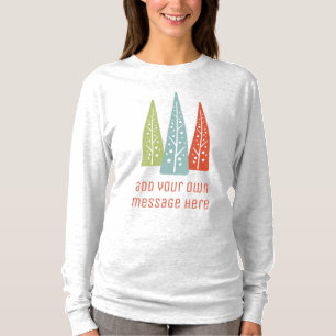 Camiseta Texto Personalizado de árboles navideños moderno
