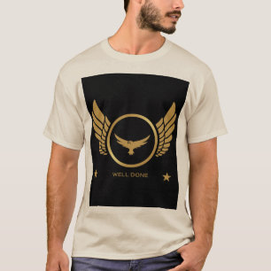 Camiseta Texto personalizado de bien hecho, imagen de águil