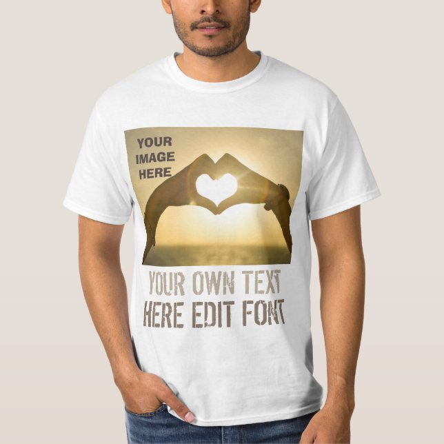 Camiseta texto personalizado de foto personalizado (Anverso)