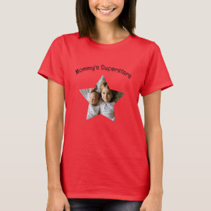Camiseta Texto personalizado de fotos de mami superestrella